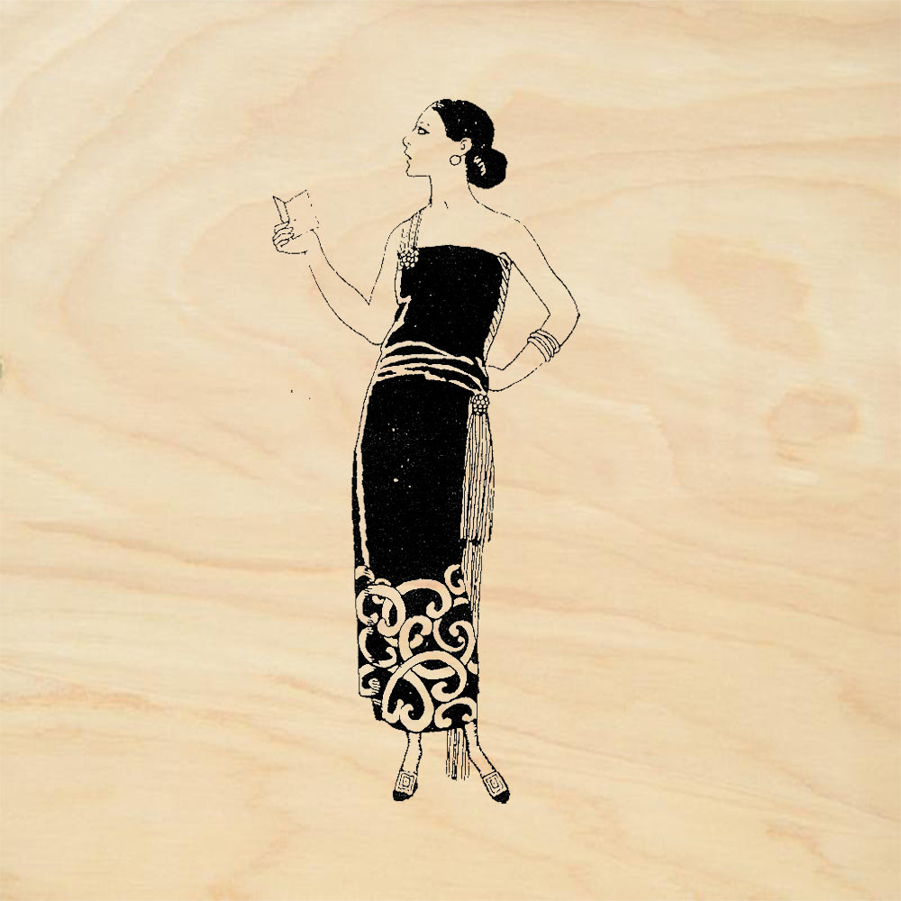 StampaFe Sophia 1920s Fashion Figure Ornate Dress Rubber Art Stamp