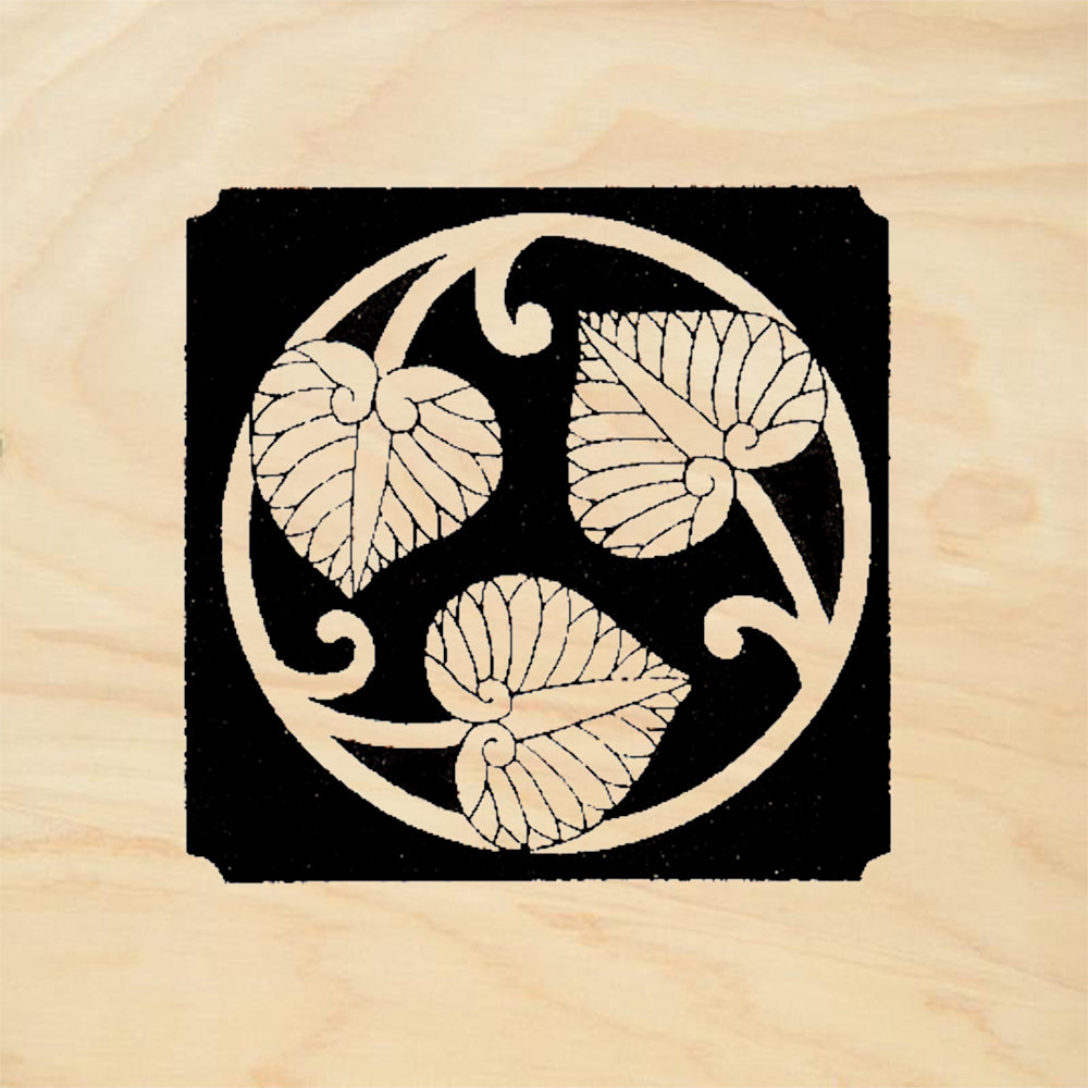 StampaFe Vine Crest Japanese Mon Three Leaves Rubber Art Stamp