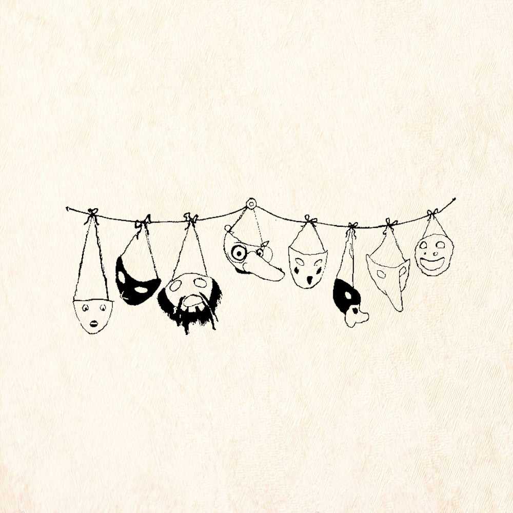 StampaFe Hanging Mask Border Theater Rubber Art Stamp