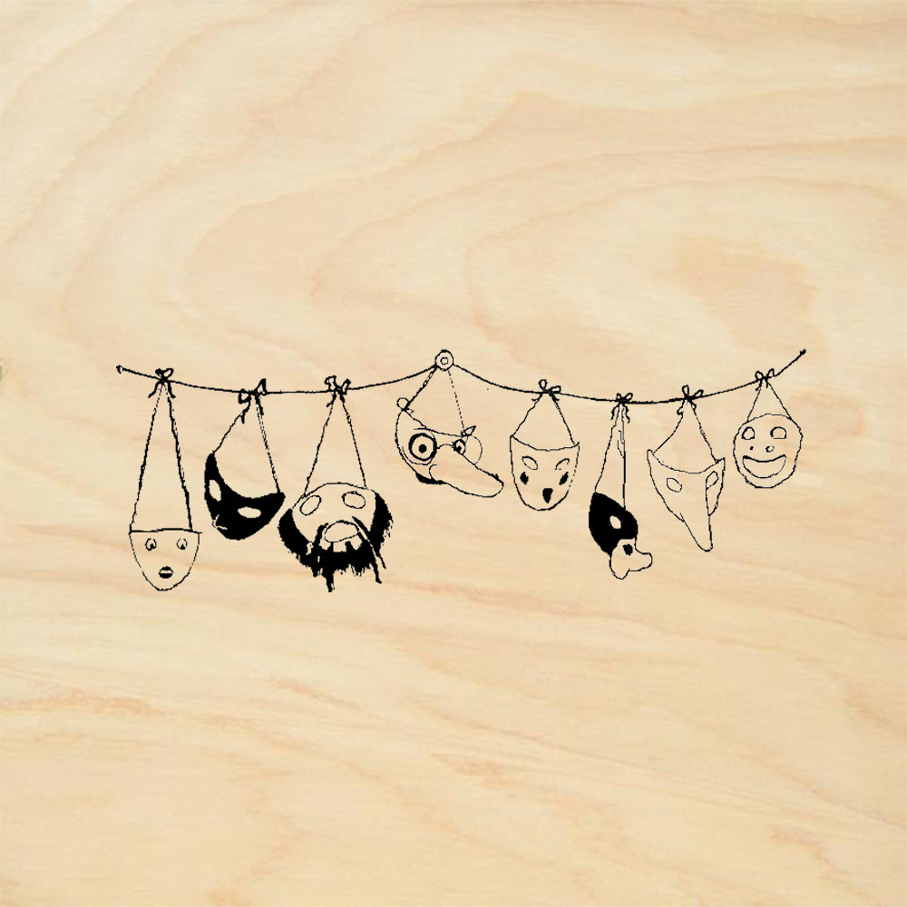 StampaFe Mask Border Theater Masks Hanging Border Rubber Art Stamp