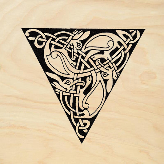 StampaFe Celtic Triangle Knotwork Dragon Animal Rubber Art Stamp
