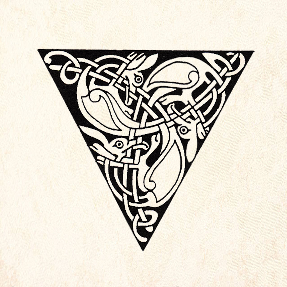 StampaFe Celtic Triangle Knotwork Dragon Animal Rubber Art Stamp