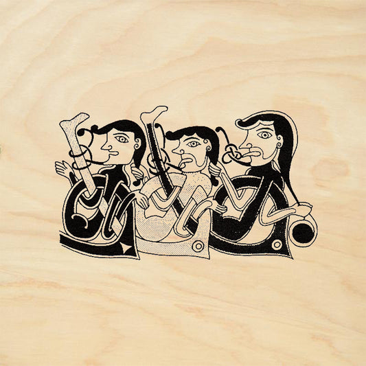 StampaFe Legs Up Celtic Border Dancing Cartoon Figures Rubber Art Stamp