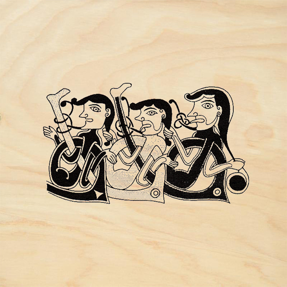 StampaFe Legs Up Celtic Border Dancing Figures Rubber Art Stamp