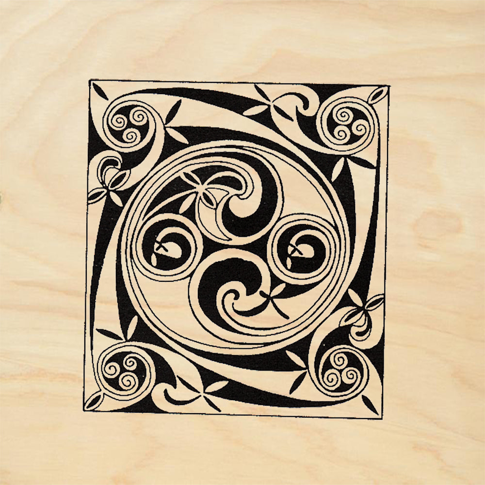 StampaFe Celtic Square Large Triskelion Knotwork Rubber Art Stamp