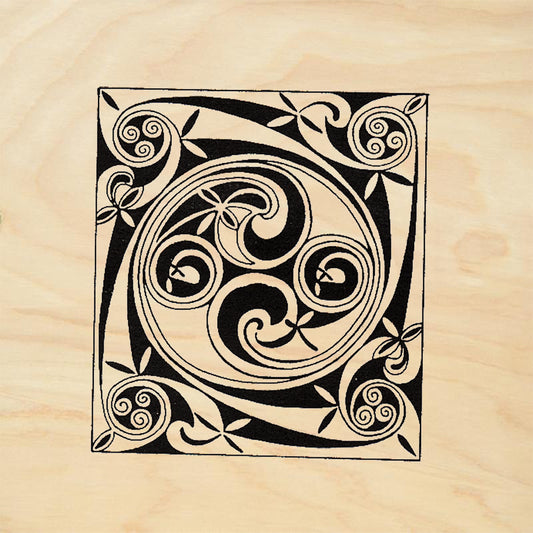 StampaFe Celtic Square Large Triskelion Knotwork Rubber Art Stamp