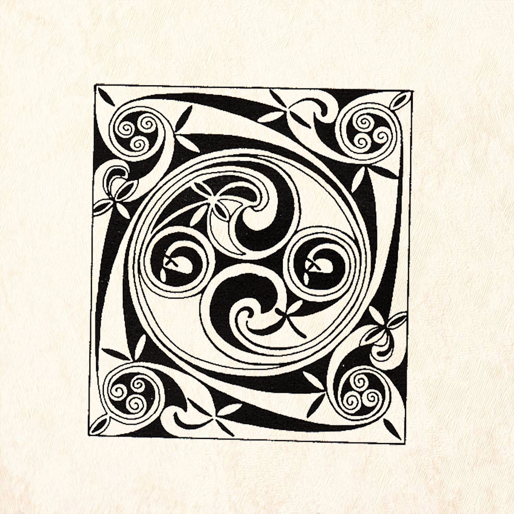 StampaFe Celtic Square Large Triskelion Knotwork Rubber Art Stamp