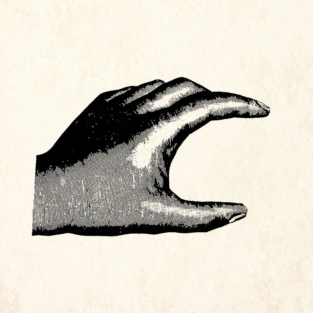 StampaFe Showing Hand Right Cupped Palm Gesture Rubber Art Stamp
