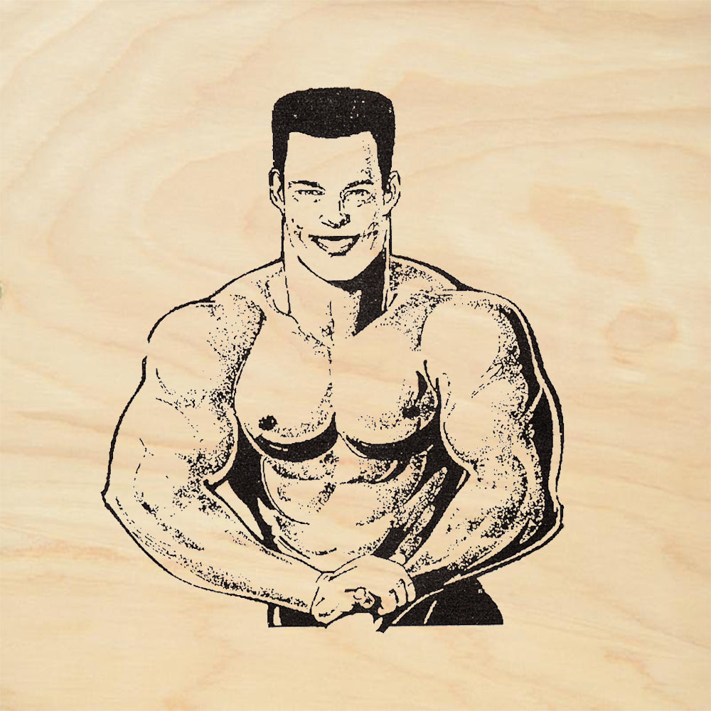 StampaFe Arnold Bodybuilder Cartoon Muscleman Rubber Art Stamp