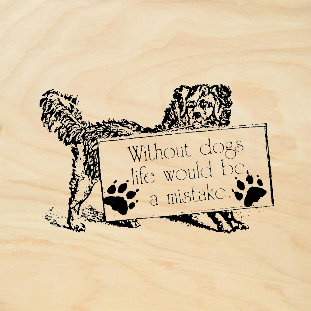 StampaFe Without Dogs Life Quote Rubber Art Stamp