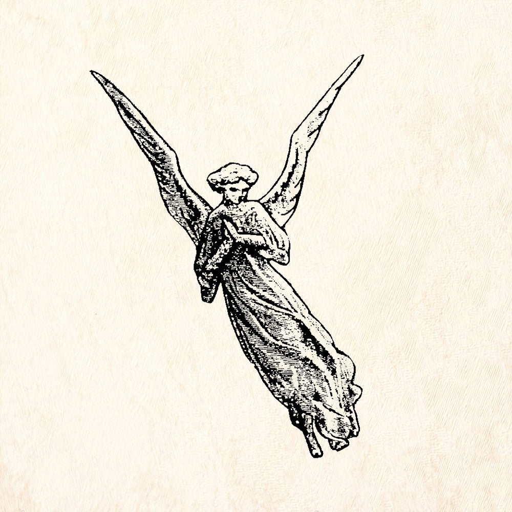 StampaFe Dore Angel Right Flying Angel Rubber Art Stamp