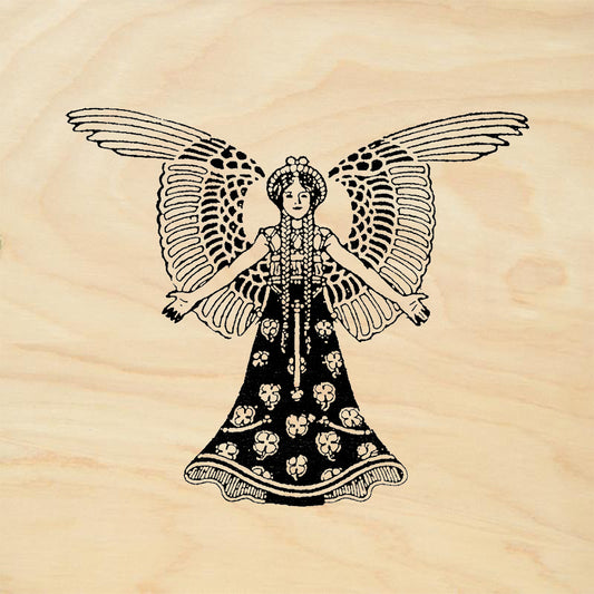 StampaFe Art Nouveau Angel Frontal Wings Ornate Rubber Art Stamp