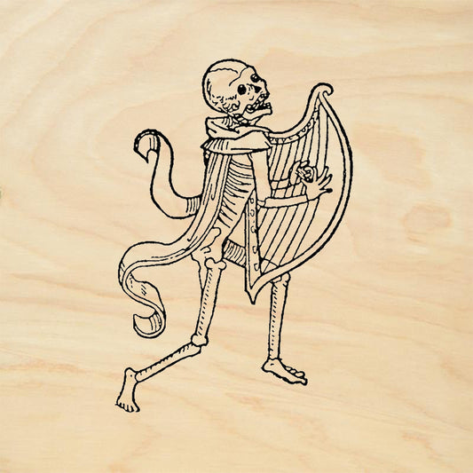 StampaFe Bojangles Skeleton Playing Harp Halloween Rubber Art Stamp