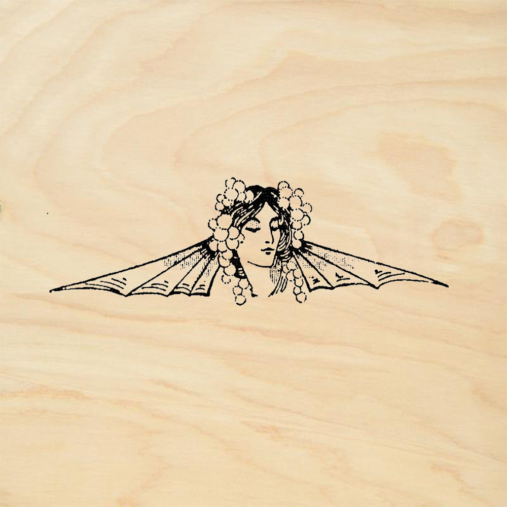 StampaFe Kathy Art Nouveau Woman Grapes Profile Rubber Art Stamp