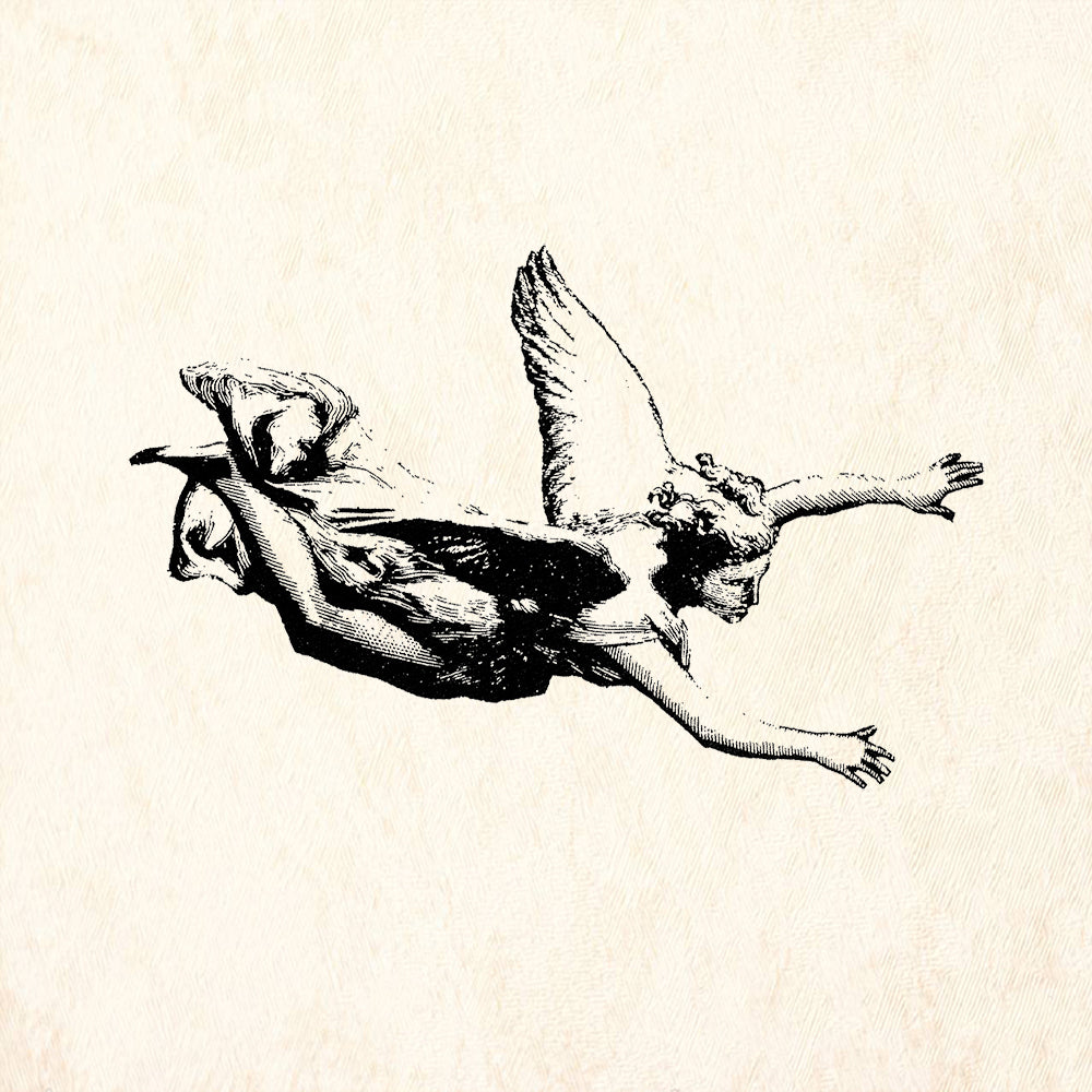 StampaFe Dore Swooping Angel Right Rubber Art Stamp