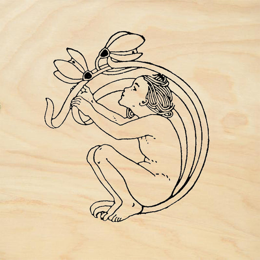 StampaFe Cyclamen Fairy Nude Fairy Flower Fantasy Rubber Art Stamp
