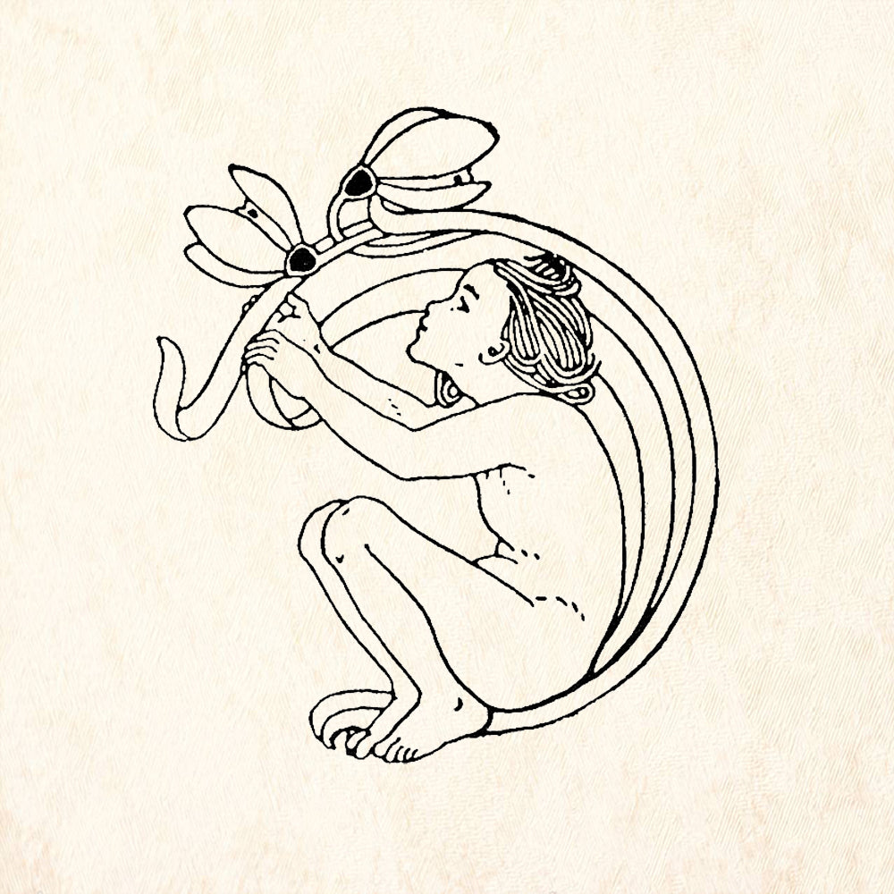 StampaFe Cyclamen Fairy Nude Flower Fantasy Rubber Art Stamp