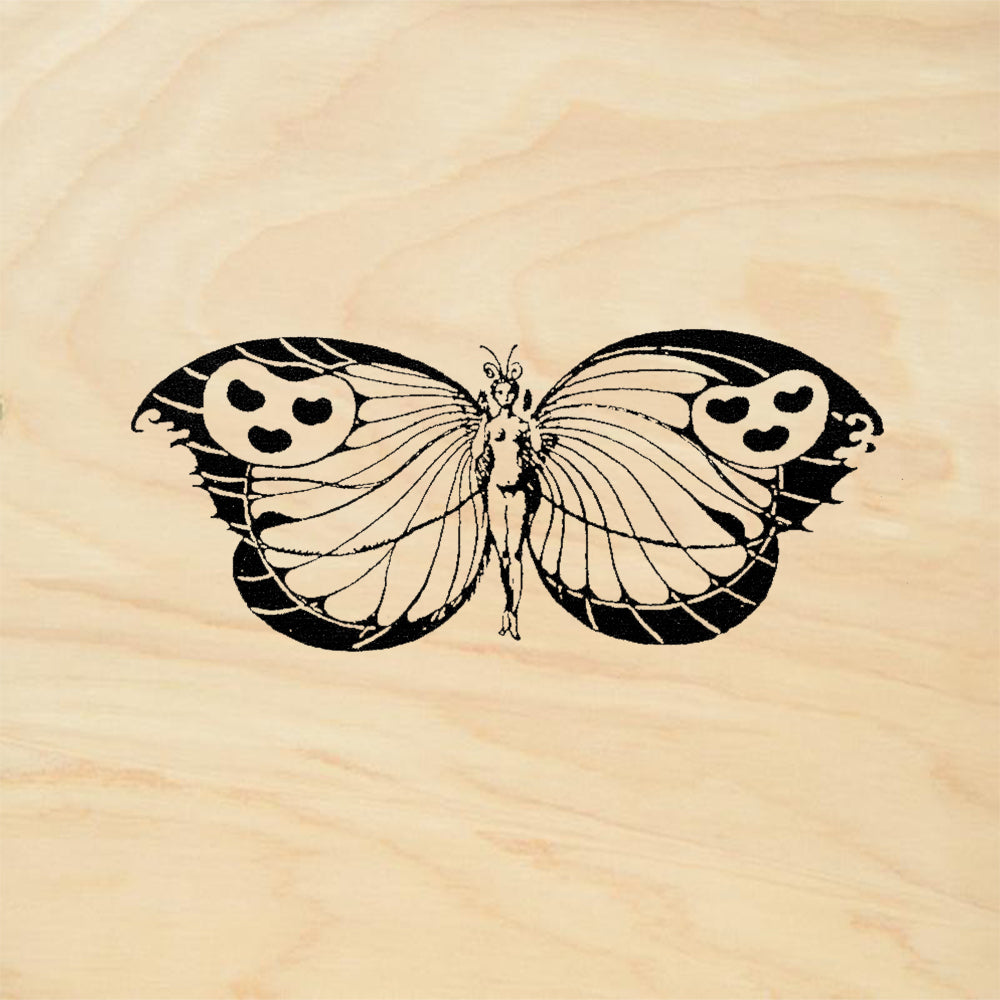 StampaFe Butterfly Lady Woman Butterfly Wings Fantasy Rubber Art Stamp