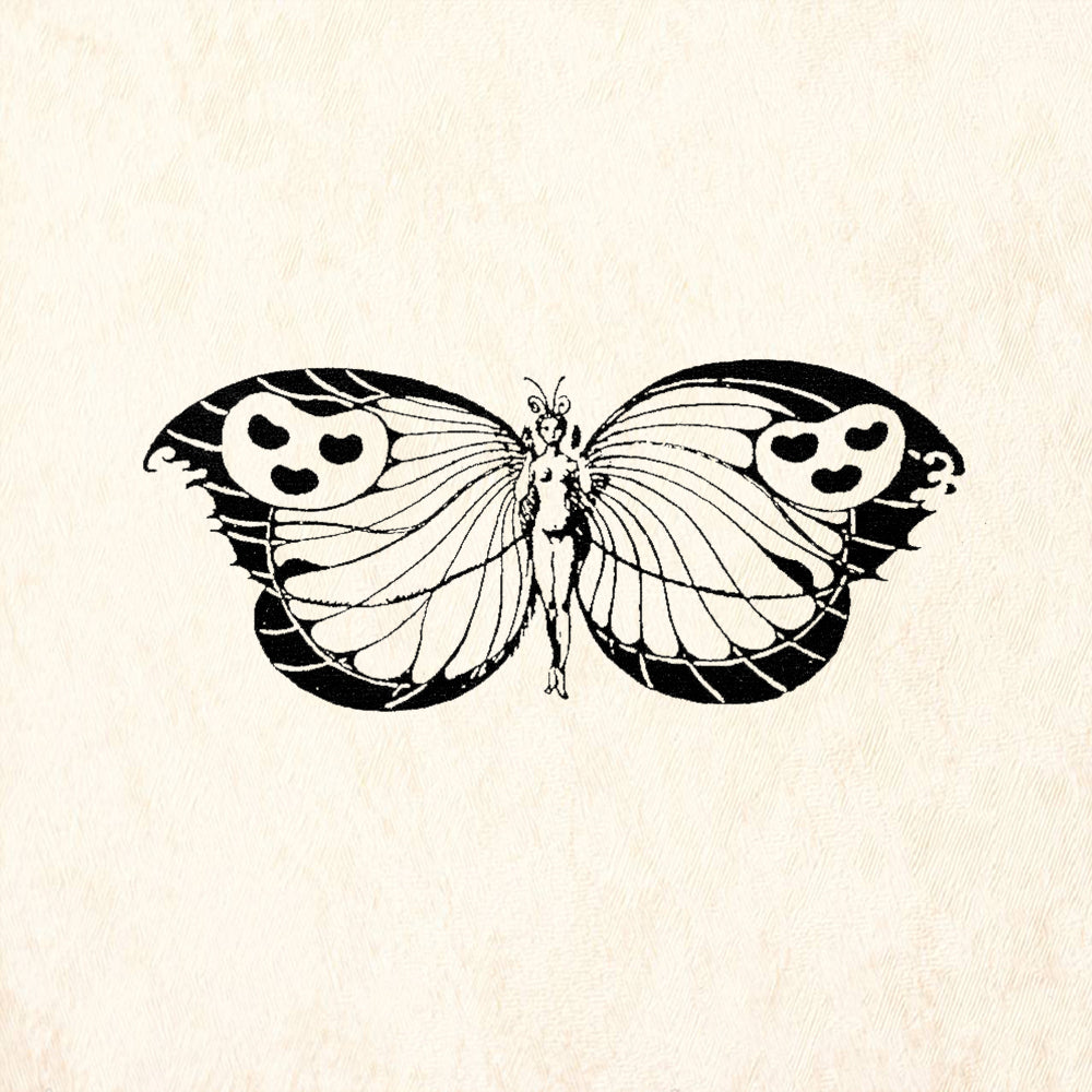StampaFe Butterfly Lady Woman Butterfly Fantasy Rubber Art Stamp