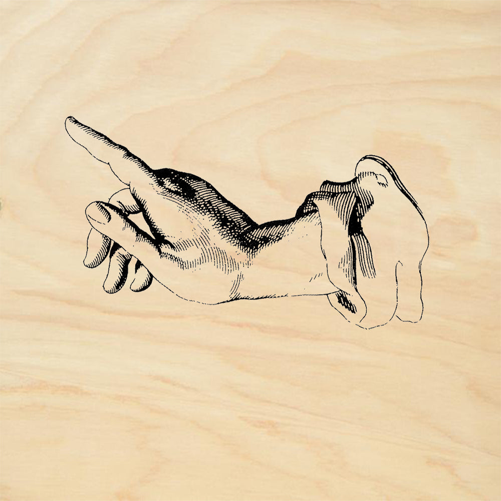 StampaFe Finger Points Left Pointing Hand Rubber Art Stamp