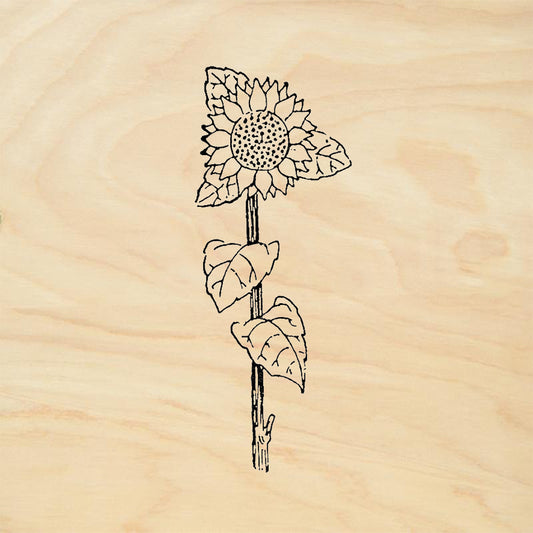 StampaFe Sun Flower Little Sunflower Botanical Rubber Art Stamp