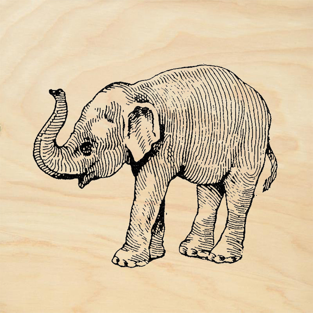 StampaFe Baby Elephant Left Wildlife Rubber Art Stamp