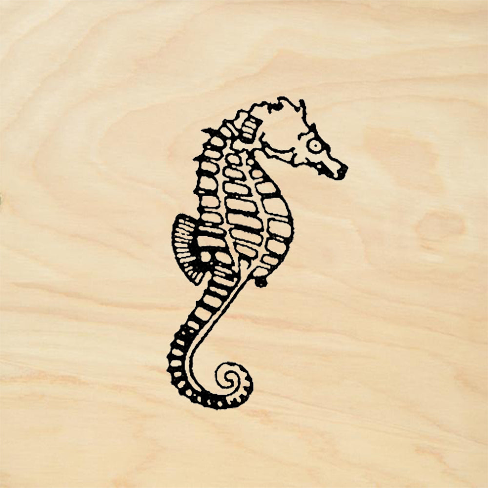 StampaFe Seahorse Medium Right Detailed Seahorse Rubber Art Stamp