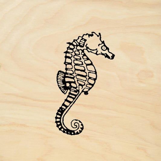 StampaFe Seahorse Medium Right Detailed Seahorse Rubber Art Stamp