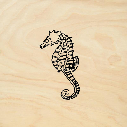 StampaFe Seahorse Medium Left Detailed Seahorse Rubber Art Stamp