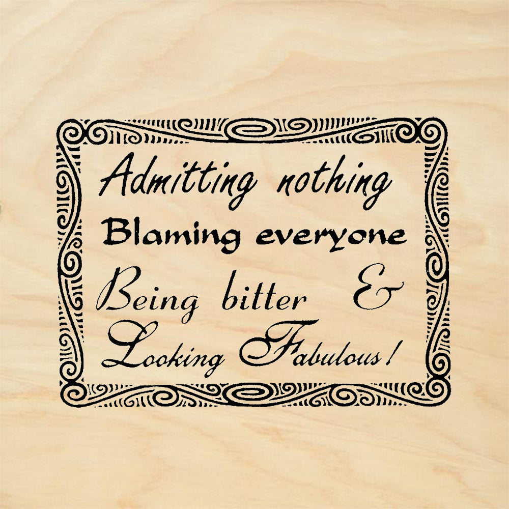 StampaFe Miss Jeanie's Mantra Humorous Fabulous Quote Rubber Art Stamp
