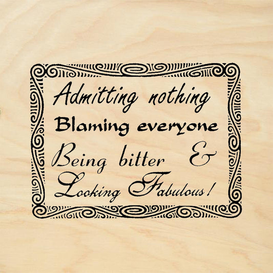 StampaFe Miss Jeanie's Mantra Humorous Fabulous Quote Rubber Art Stamp