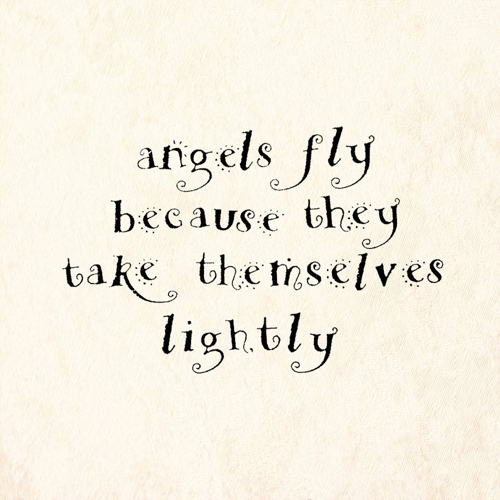 StampaFe Angels Fly Because They Take Themselves Lightly Rubber Art Stamp