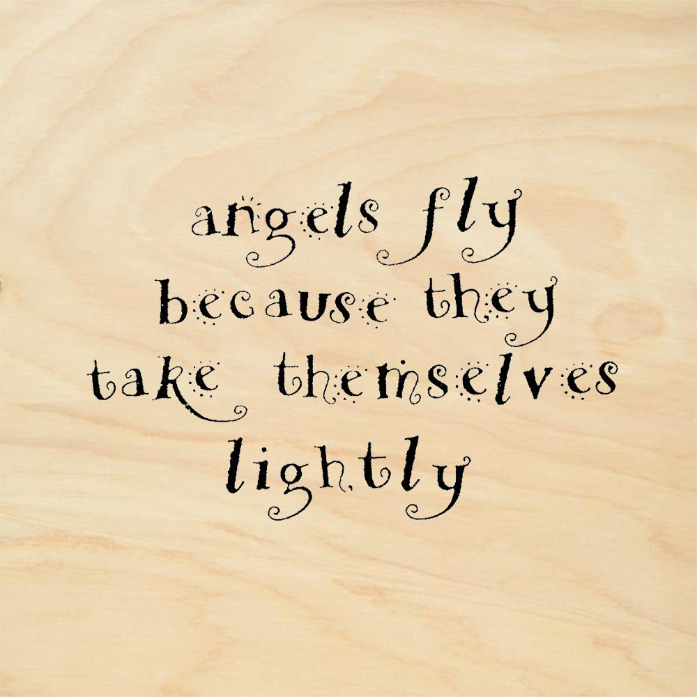 StampaFe Angels Fly Large Whimsical Lightness Quote Rubber Art Stamp