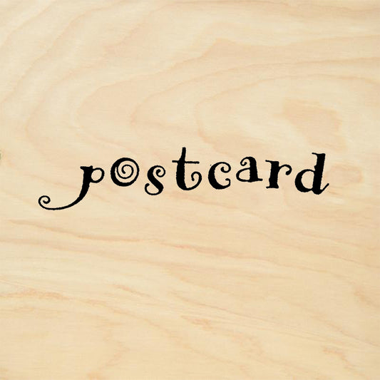 StampaFe Postcard Medium Decorative Script Word Rubber Art Stamp