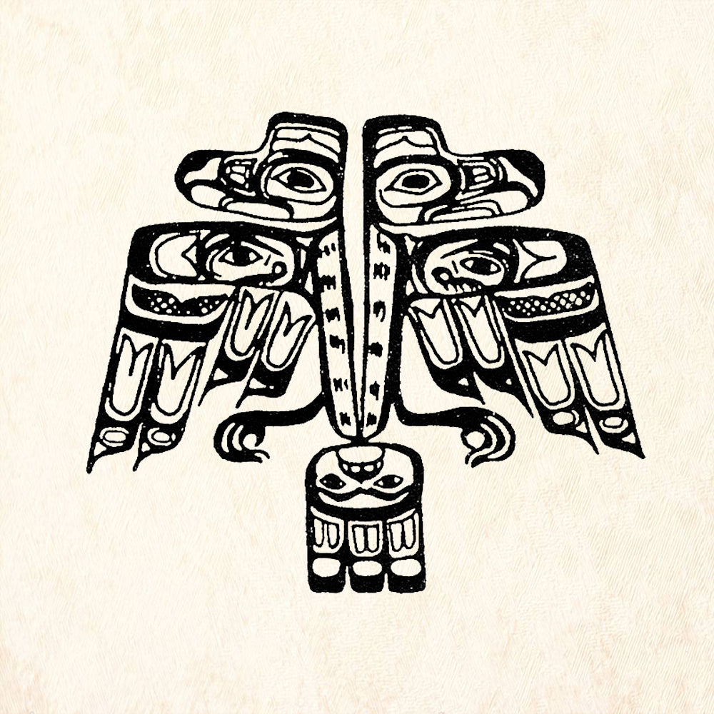 StampaFe Double Thunderbird Symmetrical Bird Rubber Art Stamp
