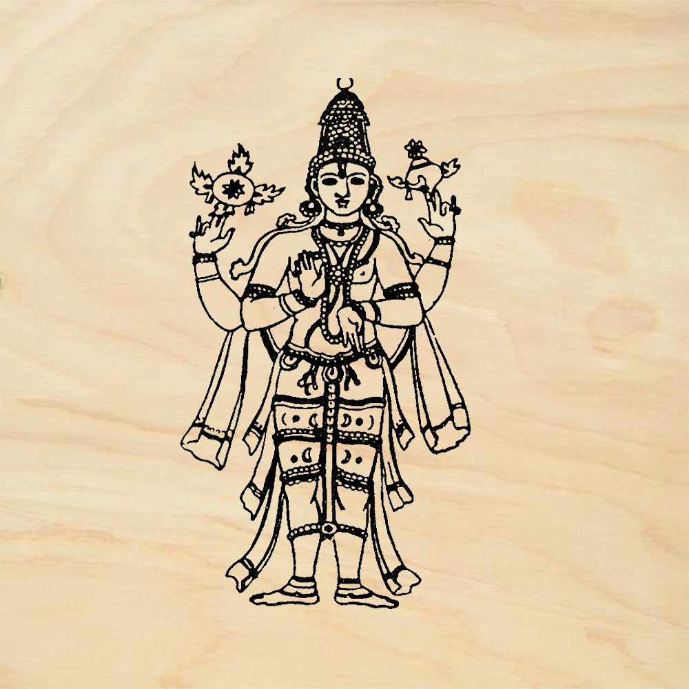 StampaFe Vishnu Four-Armed Hindu Deity Spiritual Rubber Art Stamp