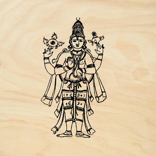 StampaFe Vishnu Four-Armed Hindu Deity Spiritual Rubber Art Stamp