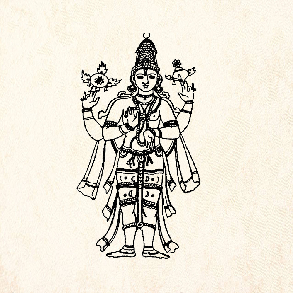 StampaFe Vishnu Four-Armed Hindu Deity Rubber Art Stamp