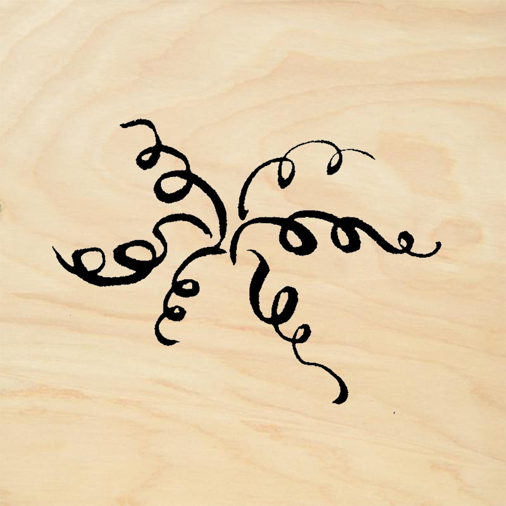 StampaFe Little Streamers Curly Ribbon Burst Rubber Art Stamp
