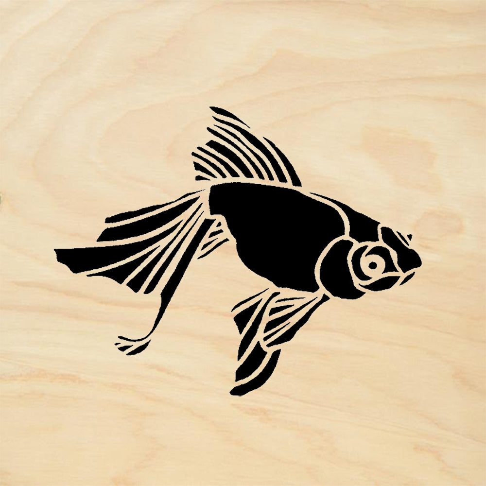 StampaFe Big Goldfish Right Silhouette Rubber Art Stamp