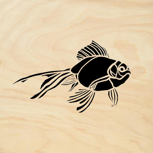 StampaFe Goldfish Fat Big Right Plump Goldfish Outline Rubber Art Stamp