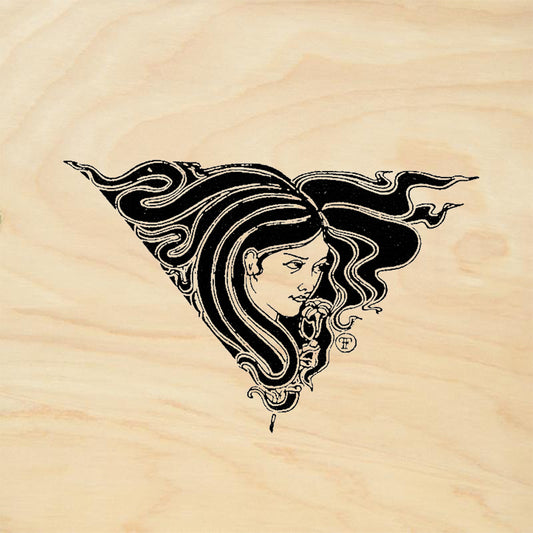 StampaFe Triangle Hair Art Nouveau Woman Face Rubber Art Stamp