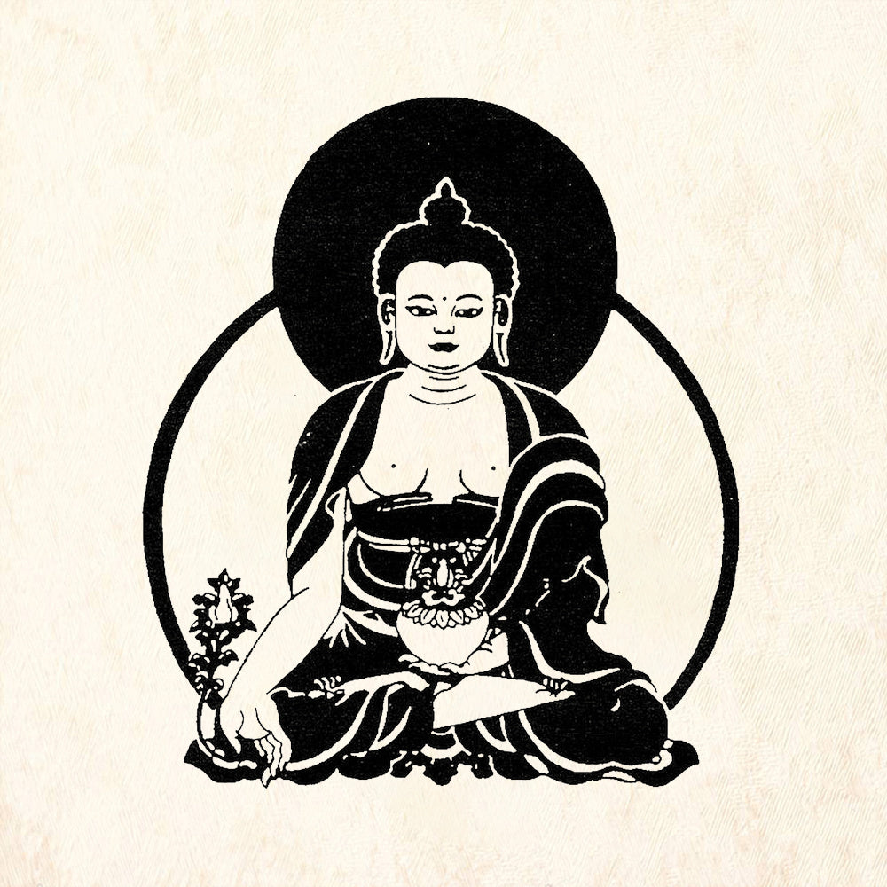 StampaFe Tibetan Buddha Seated Halo Rubber Art Stamp