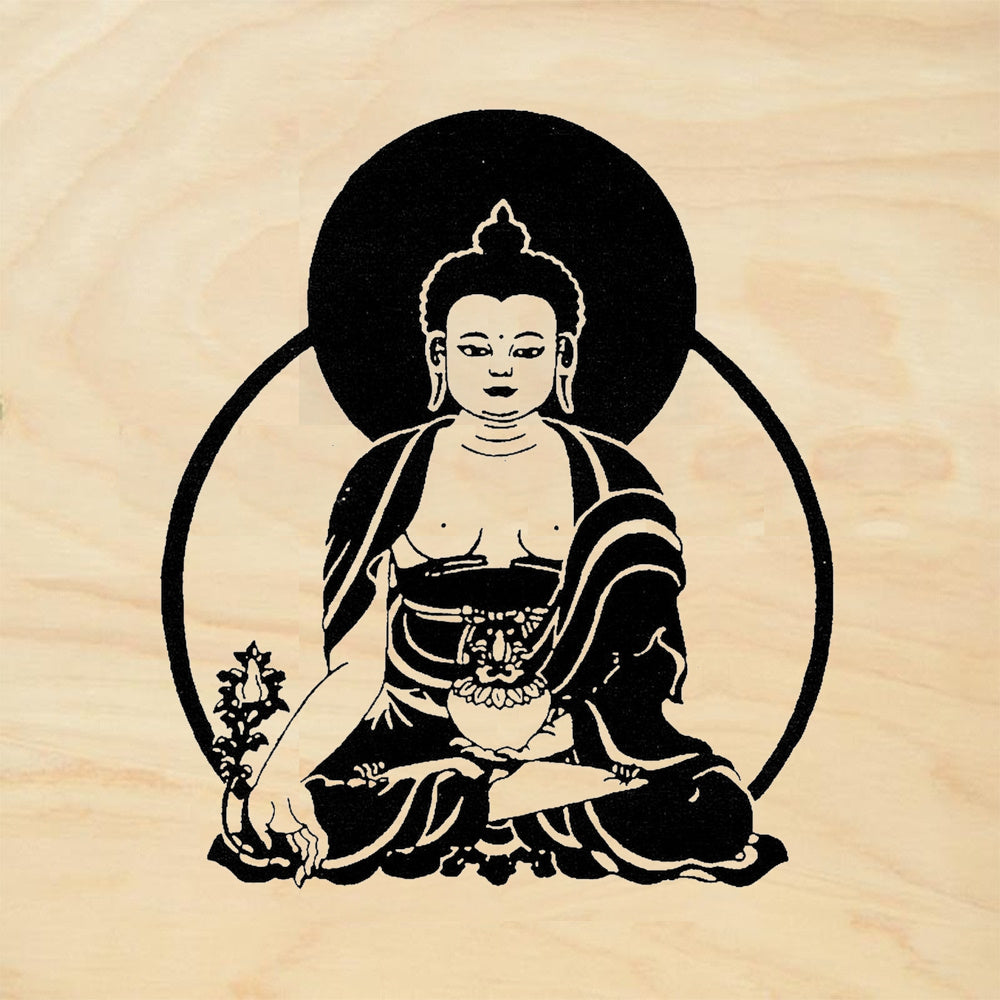 StampaFe Tibetan Buddha Seated Halo Rubber Art Stamp