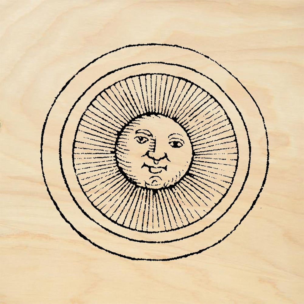StampaFe Circle Sun Face Radiating Lines Rubber Art Stamp
