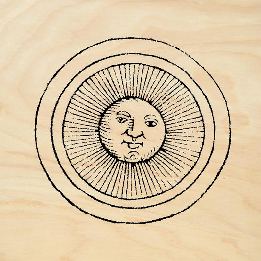 StampaFe Circle Sun Face Radiating Lines Rubber Art Stamp