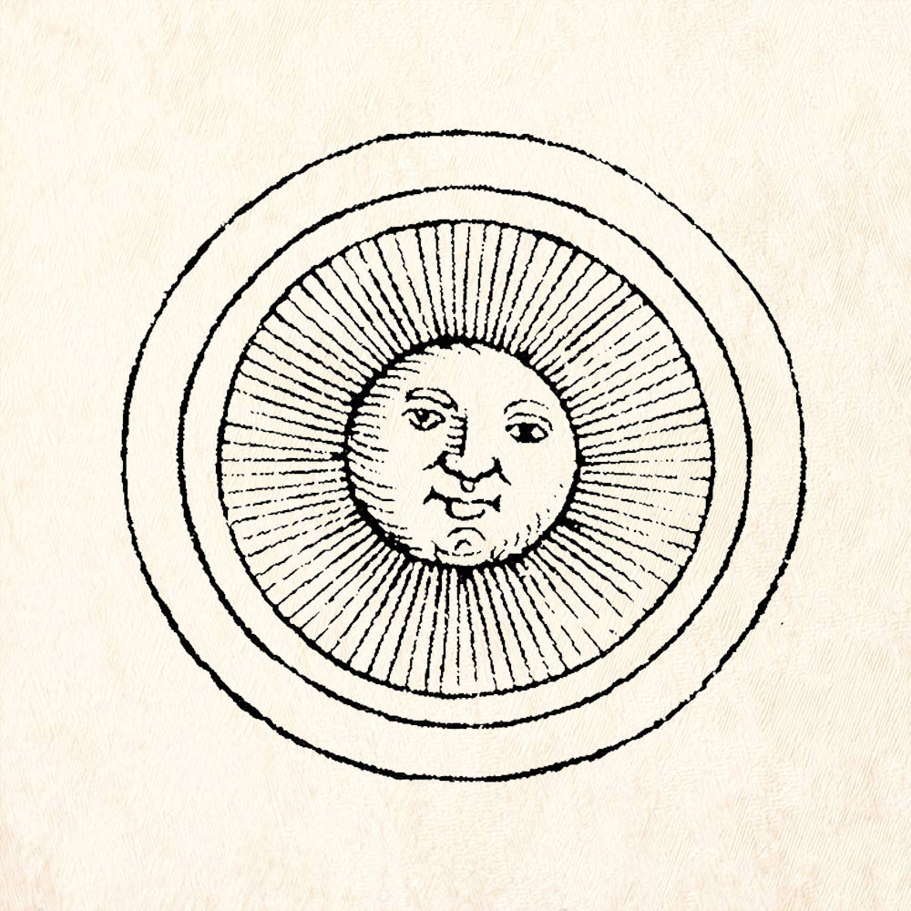 StampaFe Circle Sun Face Radiating Lines Rubber Art Stamp