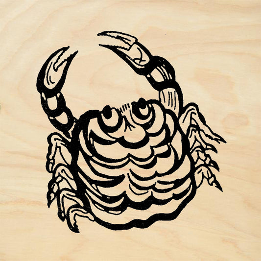StampaFe Zen Crab Bold Graphic Crab Zodiac Rubber Art Stamp