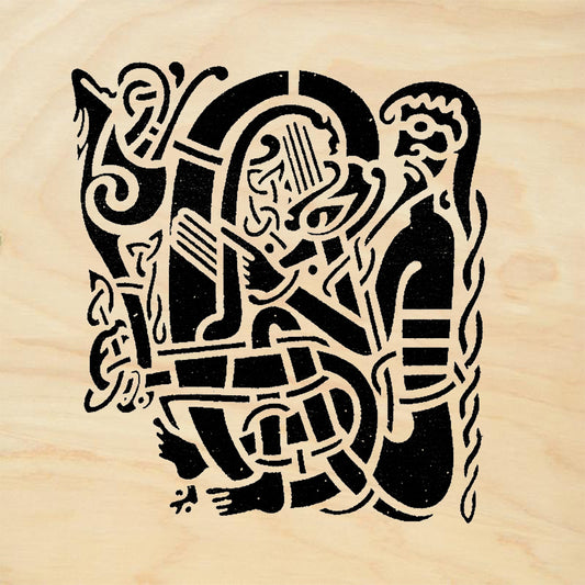 StampaFe Celtic Harp Player Illuminated Manuscript Figure Rubber Art Stamp