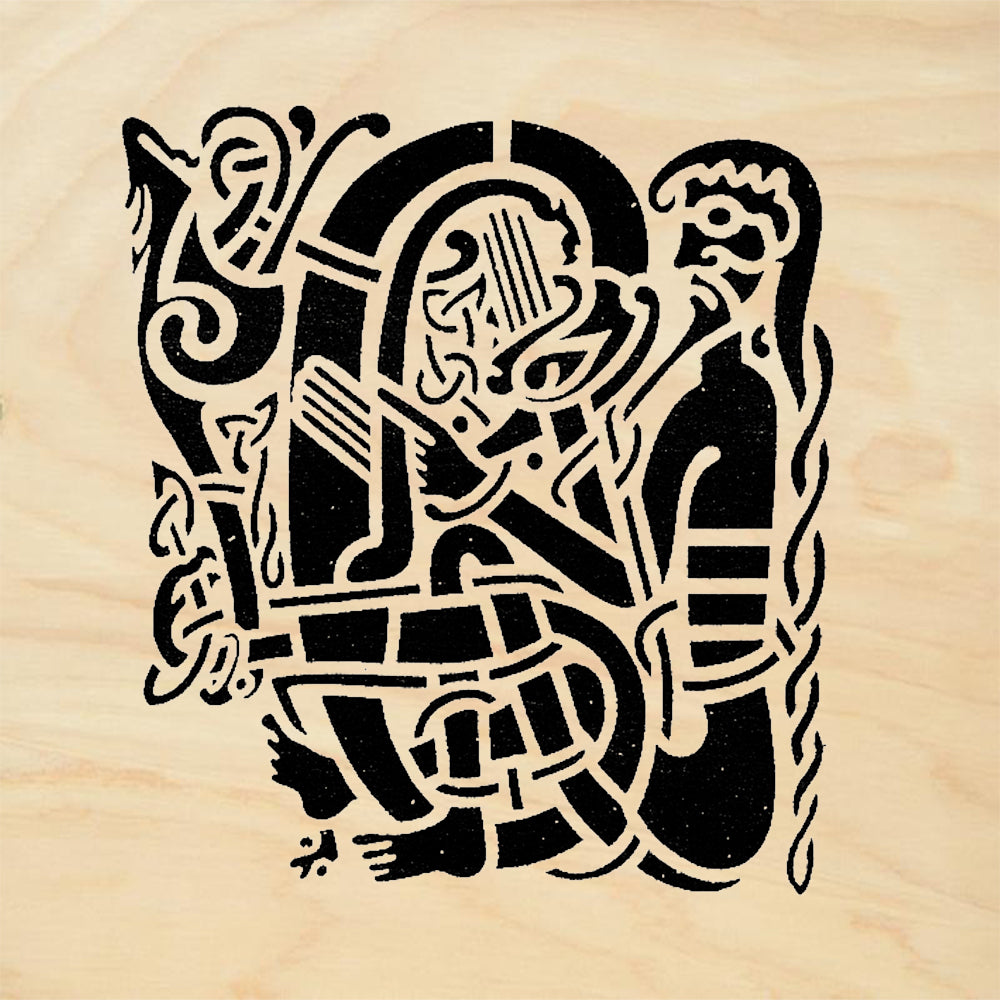 StampaFe Celtic Harp Player Interlaced Figure Rubber Art Stamp